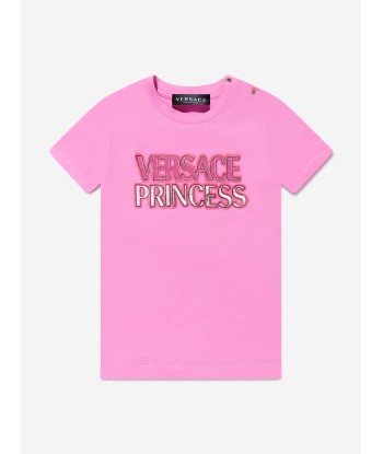 Versace Baby Girls Princess Logo Dress in Pink rembourrage situé sous