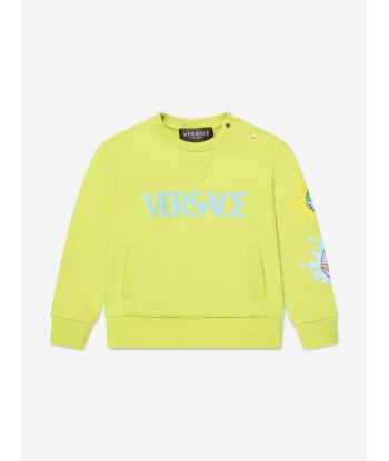 Versace Baby Boys Logo Sweatshirt in Lime JUSQU'A -70%! 