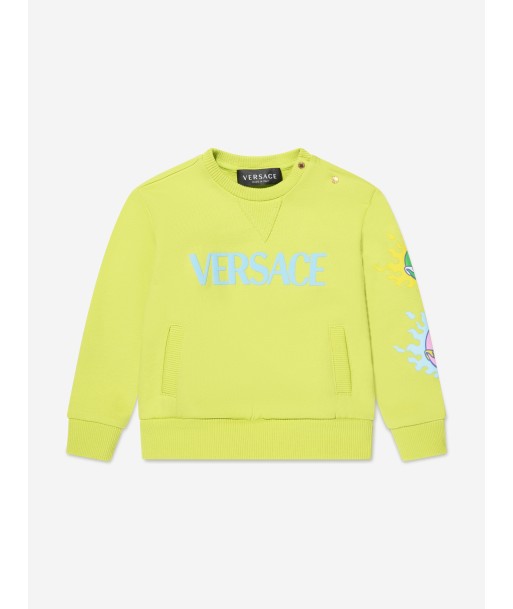 Versace Baby Boys Logo Sweatshirt in Lime JUSQU'A -70%! 