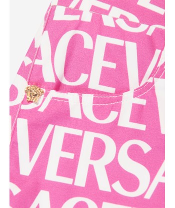 Versace Baby Girls Logo Print Shorts in Pink store