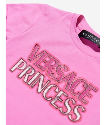 Versace Baby Girls Princess Logo Dress in Pink rembourrage situé sous