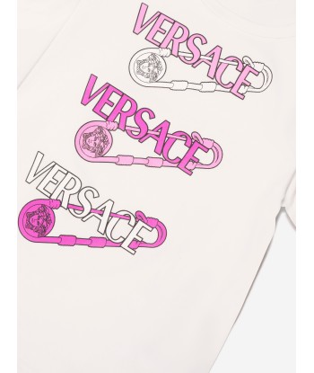 Versace Baby Girls Safety Pin T-Shirt in White sélection de produits