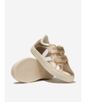 Veja Girls ChromeFree Leather Esplar Trainers in Gold Venez découvrir notre 