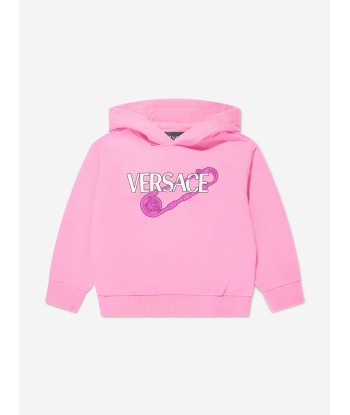 Versace Baby Girls Safety Pin Logo Hoodie in Pink Les magasins à Paris