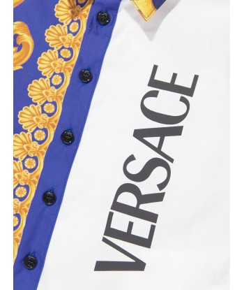 Versace Baby Boys Barocco Short Sleeve Shirt in Blue Le MVP de beaucoup