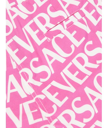 Versace Baby Girls Logo Print Shorts in Pink store