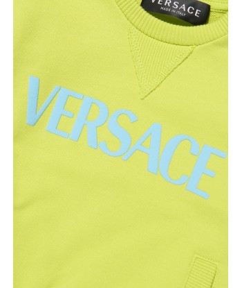 Versace Baby Boys Logo Sweatshirt in Lime JUSQU'A -70%! 