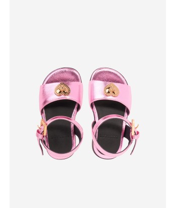 Versace Girls Heart Logo Sandals in Pink du meilleur 