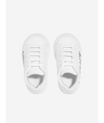 Versace Kids Leather Logo Trainers in White En savoir plus