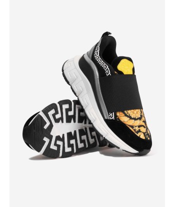 Versace Boys Barocco Trainers in Black livraison et retour toujours gratuits