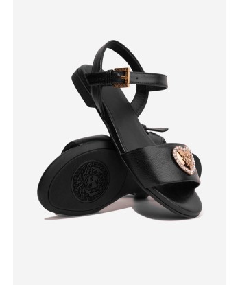 Versace Girls Heart Logo Sandals in Black du meilleur 