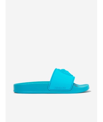 Versace Kids Medusa Logo Sliders in Turquoise Paris Déstockage Promo