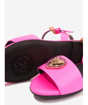 Versace Girls Heart Logo Sandals in Pink meilleur choix