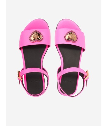 Versace Girls Heart Logo Sandals in Pink meilleur choix