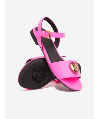 Versace Girls Heart Logo Sandals in Pink meilleur choix