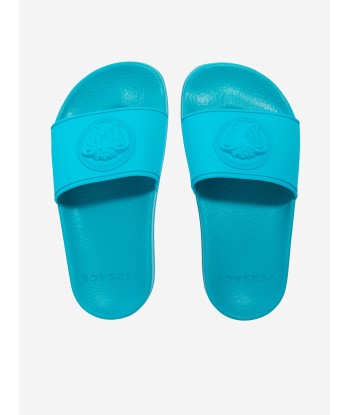 Versace Kids Medusa Logo Sliders in Turquoise Paris Déstockage Promo