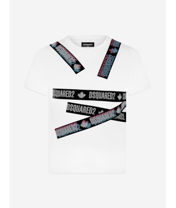 Dsquared2 Kids Cotton Logo Tape T-Shirt le des métaux précieux