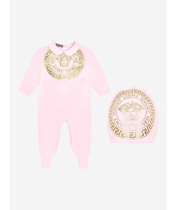 Versace Baby Girls Cotton Medusa  Logo Babygrow And Hat Gift Set (2 Piece) commande en ligne