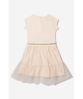 Aigner Girls Cotton And Tulle Logo Dress pas cher chine