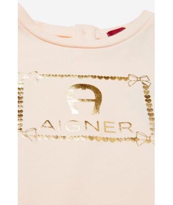 Aigner Girls Cotton And Tulle Logo Dress pas cher chine