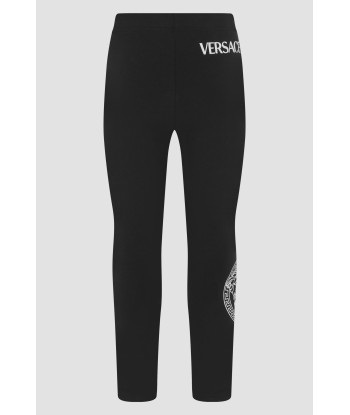 Versace Girls Cotton Jersey Medusa Logo Leggings destockage