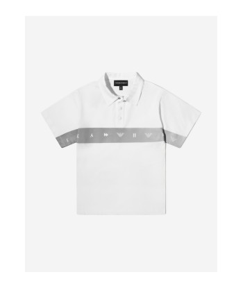 Emporio Armani Boys Cotton Short Sleeve Logo Polo Shirt rembourrage situé sous