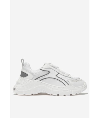 Emporio Armani Boys Leather And Mesh Reflective Trainers destockage