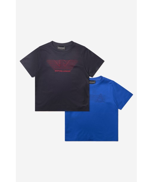 Emporio Armani Boys Lyocell And Cotton Logo T-ShIrt Set (2 Pack) les ctes