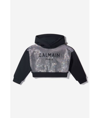 Balmain Girls Cotton Cropped Hoodie Jusqu'à 80% De Réduction