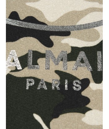 Balmain Boys Sweater - Camouflage Cotton Logo Sweater les muscles