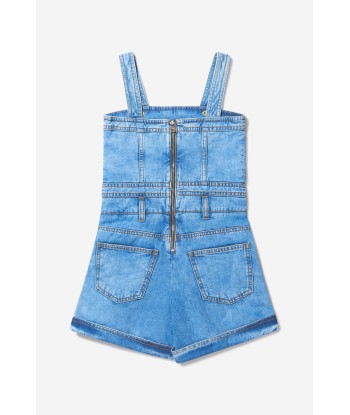 Balmain Girls Cotton Denim Short Dungarees chez Cornerstreet bien 