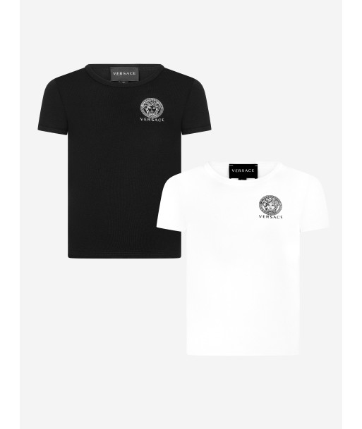 Versace Boys Cotton Medusa Logo T-Shirts (2 Pack) Pour