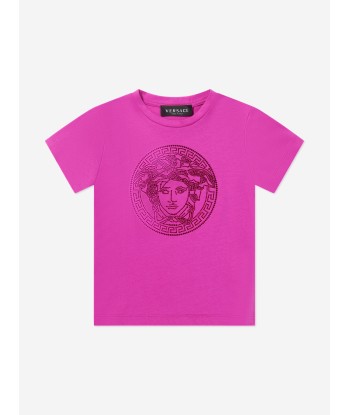 Versace Girls Studded Medusa T-Shirt destockage