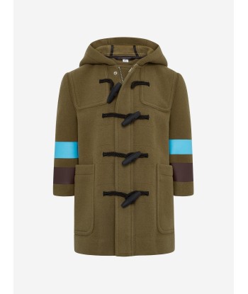 Burberry Boys Green Wool Duffle Coat commande en ligne