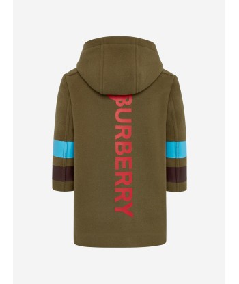 Burberry Boys Green Wool Duffle Coat commande en ligne