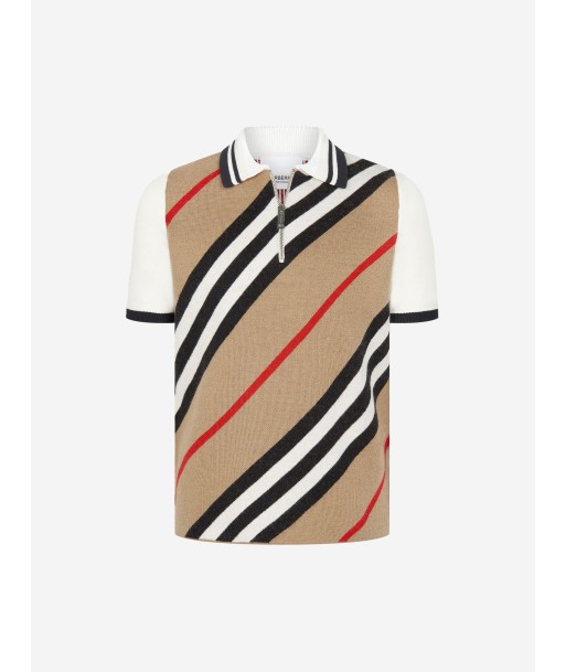 Burberry Boys Knitted Polo Shirt pas cher