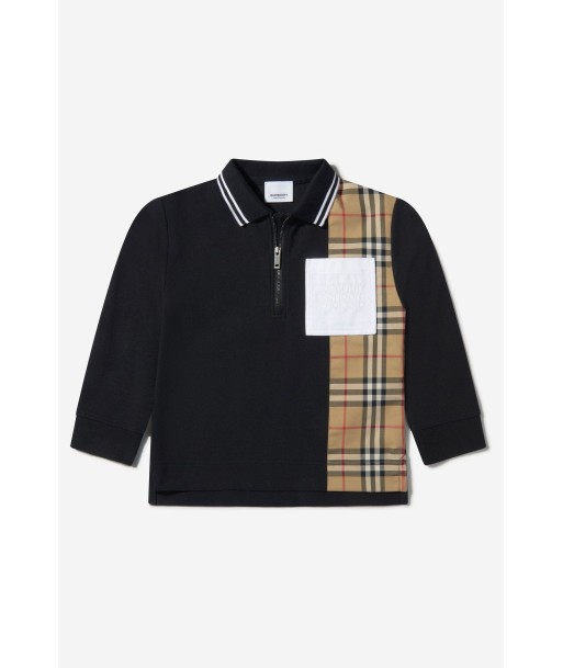 Burberry Boys Cotton Check Strip Polo Shirt Venez découvrir notre 