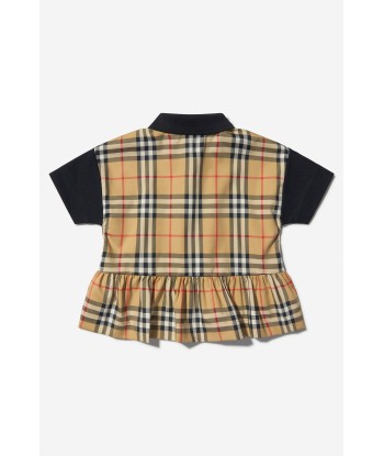 Burberry Girls Cotton Check Trim Polo Shirt de votre