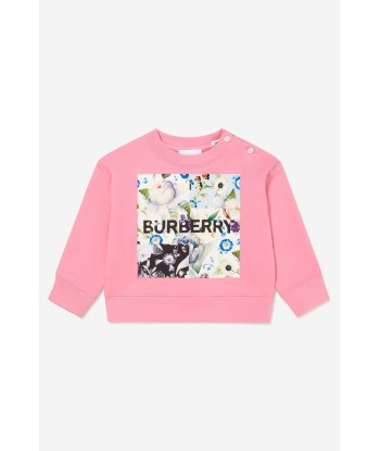 Burberry Baby Girls Cotton Logo Print Sweatshirt Fin de série