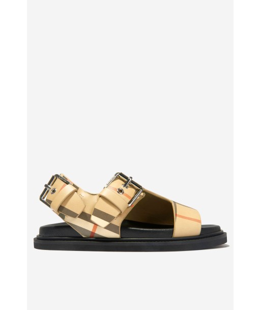 Burberry Unisex Leather Check Buckled Sandals l'évolution des habitudes 