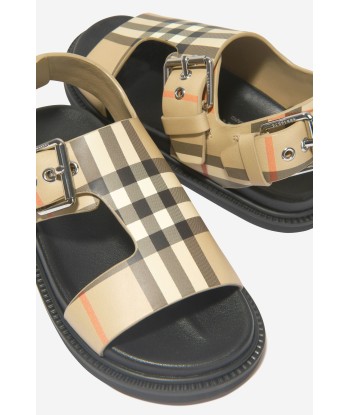 Burberry Unisex Leather Check Buckled Sandals l'évolution des habitudes 