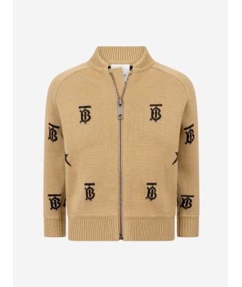 Burberry Boys Wool Star And Monogram Zip Up Top pas cher chine