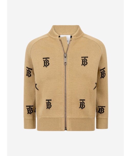 Burberry Boys Wool Star And Monogram Zip Up Top pas cher chine