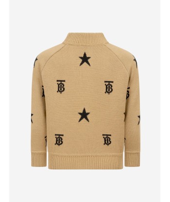 Burberry Boys Wool Star And Monogram Zip Up Top pas cher chine