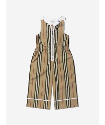 Burberry Girls Cotton Icon Stripe Sleeveless Jumpsuit les ligaments