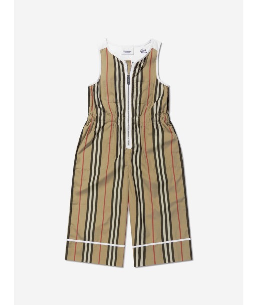 Burberry Girls Cotton Icon Stripe Sleeveless Jumpsuit les ligaments