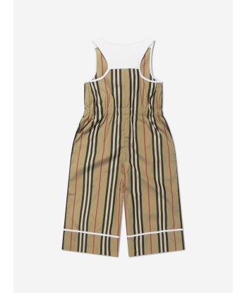 Burberry Girls Cotton Icon Stripe Sleeveless Jumpsuit les ligaments