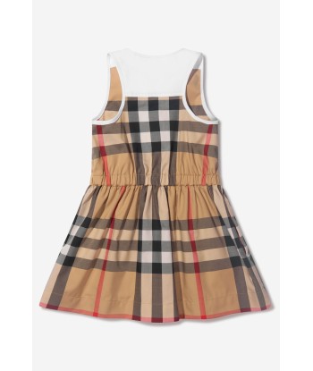 Burberry Girls Cotton Check Sleeveless Dress hantent personnes