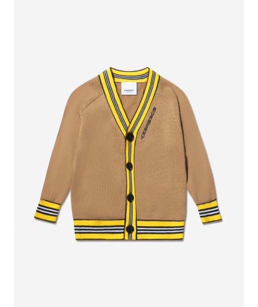 Burberry Boys Wool Icon Stripe Detail Cardigan des créatures d'habitude