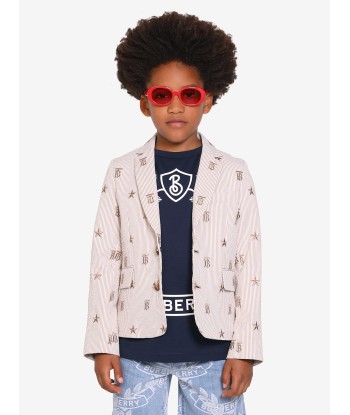 Burberry Boys Cotton Blend Monogram Blazer Véritable concentré